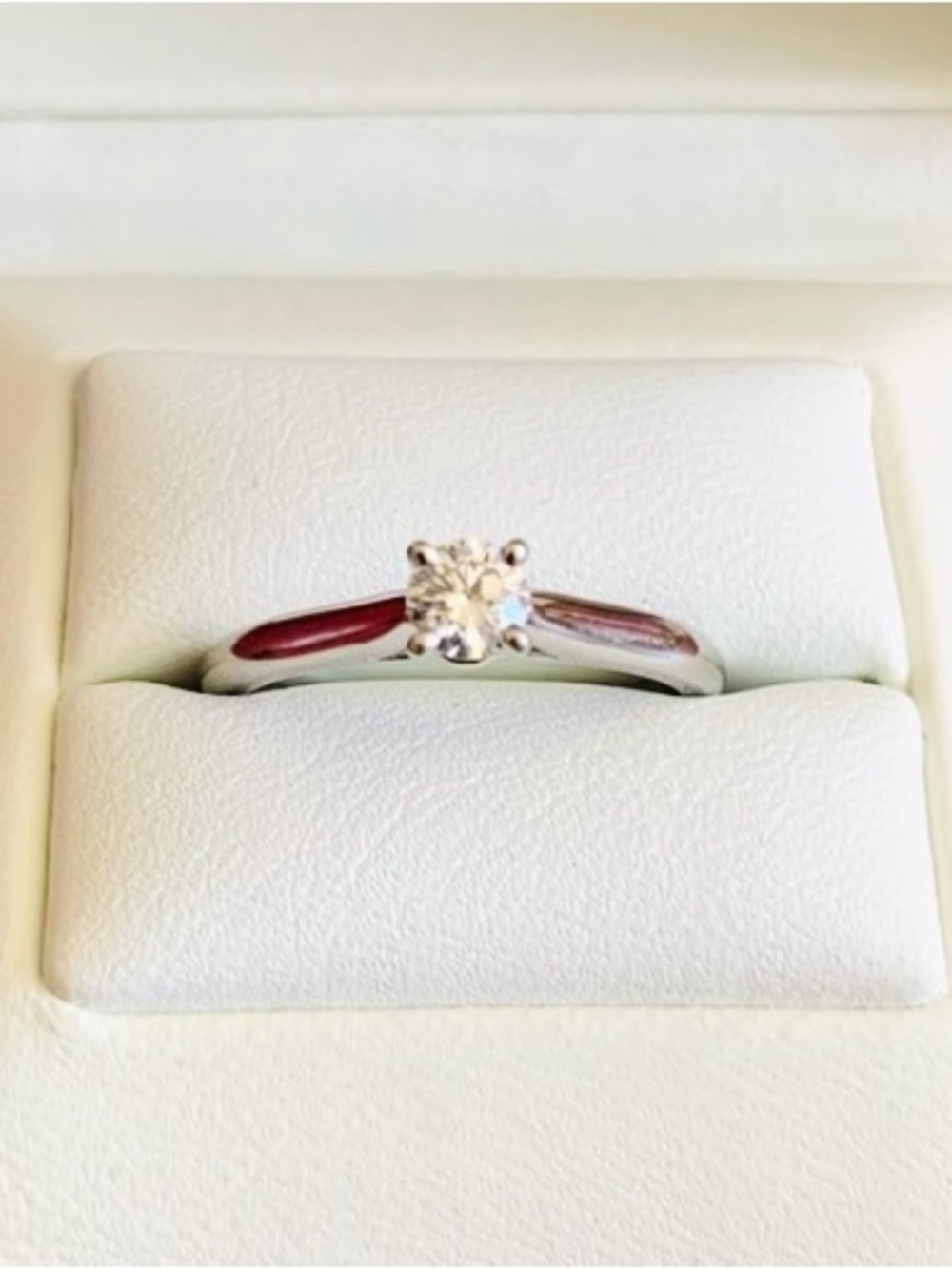 Cartier 1895 Solitaire Diamond Ring 0.24ct Pt950 Size 50 US 5.25 GIA